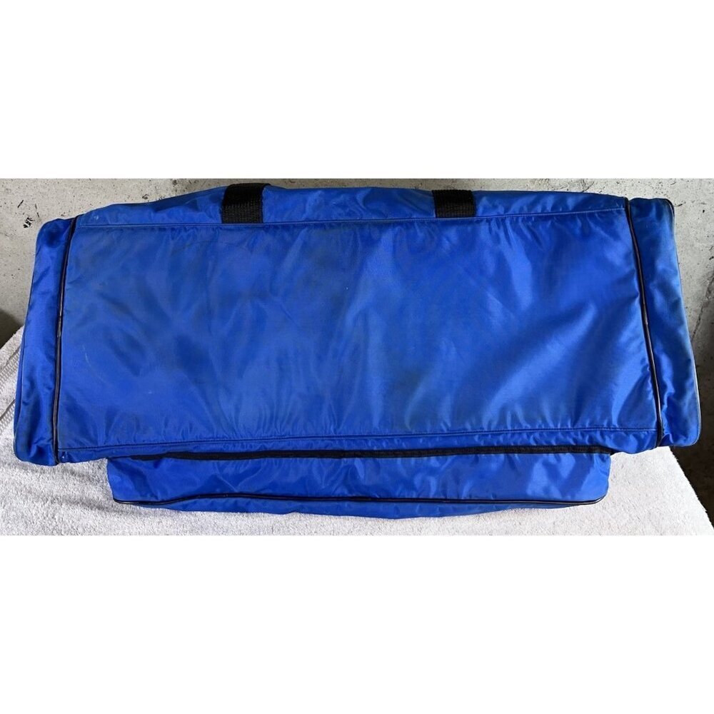 Vintage XL 90s Blue Nike Travel Duffle Gym Bag Embroidered Swoosh Logo Nylon - Picture 8 of 16